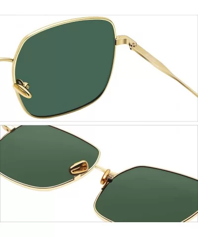 Women's Polarized Sunglasses 100% UV Protection Eyewear for Driving Golf Casual Fashion - Green Lens - CG18TTT5L2A $32.30 Sport