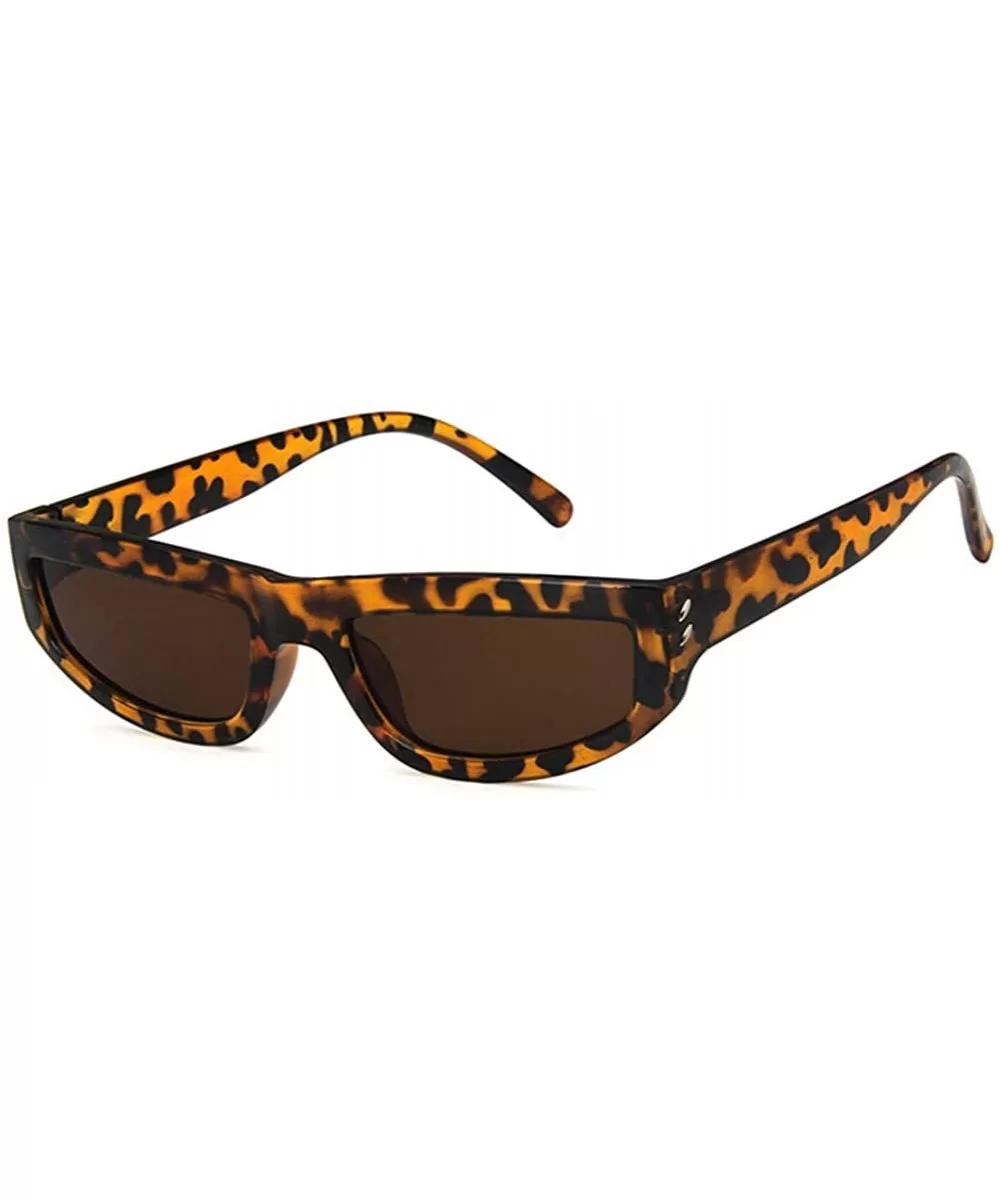 Unisex Sunglasses Fashion Bright Black Grey Drive Holiday Rectangle Non-Polarized UV400 - Leopard Brown - C418RLU9GQ8 $12.54 ...