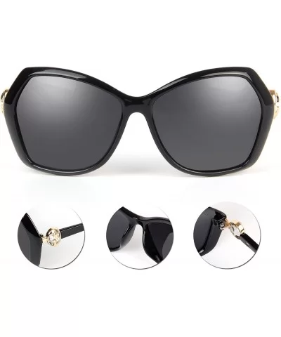 Oversized Vintage Women Uv400 Protection Polarized Sunglasses lsp6220 - Black - C0120YRCMDN $45.05 Oversized