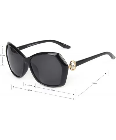 Oversized Vintage Women Uv400 Protection Polarized Sunglasses lsp6220 - Black - C0120YRCMDN $45.05 Oversized