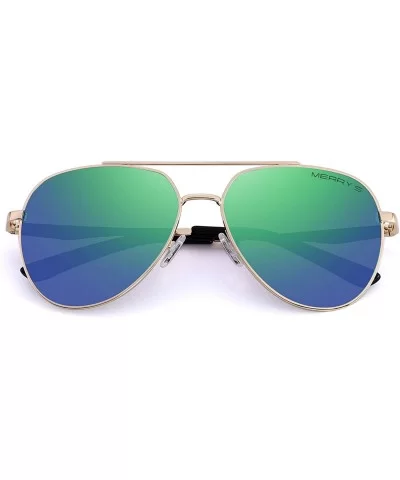 Classic Pilot HD Polarized Sunglasses for Men Women Fashion Driving sun glasses 60mm S8316 - Green Mirror - CX18KI5LTWE $23.9...