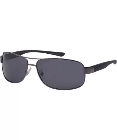 Oval Aviators Style Metal Sunglasses with Polarized Lens 25077-P - Matte Gunmetal - CP125UOK6TR $13.94 Aviator