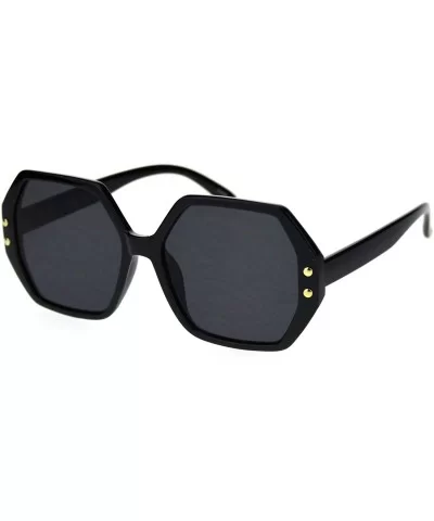 Womens Octagonal Mod Rectangular Sunglasses - All Black - CN18RU9HOR3 $13.35 Rectangular