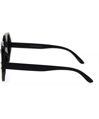 Womens Octagonal Mod Rectangular Sunglasses - All Black - CN18RU9HOR3 $13.35 Rectangular