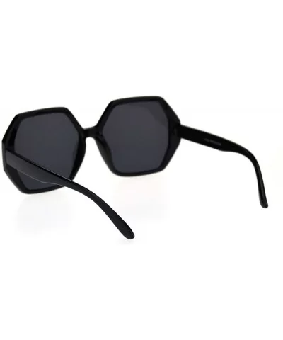 Womens Octagonal Mod Rectangular Sunglasses - All Black - CN18RU9HOR3 $13.35 Rectangular