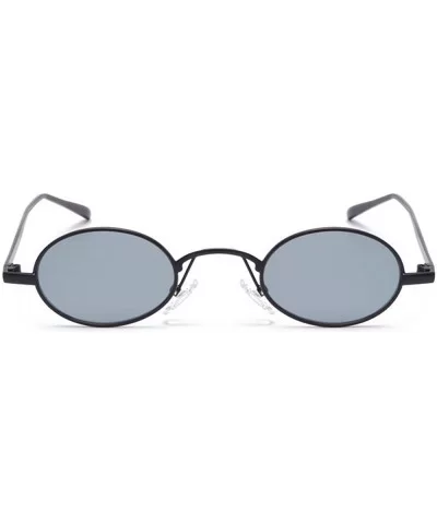 Fashion Vintage Small Oval Sunglasses Unisex Chic Sexy Luxury Brand Designer UV400 - Black - CQ189OLUWMZ $16.87 Oval