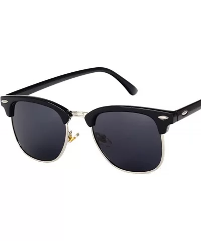 Semi Rimless Polarized Sunglasses Women Men Retro Brand Sun Glasses Black Color Lens - CH18ECOQ5RY $12.68 Rimless