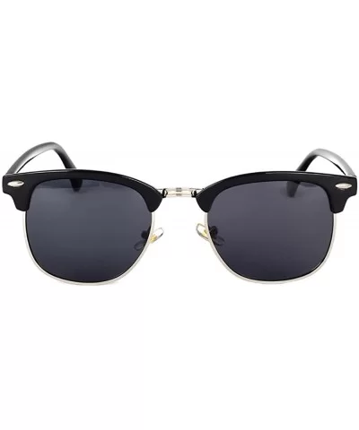 Semi Rimless Polarized Sunglasses Women Men Retro Brand Sun Glasses Black Color Lens - CH18ECOQ5RY $12.68 Rimless