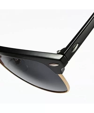 Semi Rimless Polarized Sunglasses Women Men Retro Brand Sun Glasses Black Color Lens - CH18ECOQ5RY $12.68 Rimless