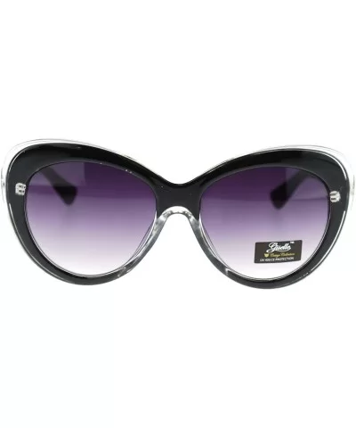 Womens Thick Plastic Cat Eye Designer Fashion Sunglasses - Black - CY11P94CC9V $12.58 Cat Eye