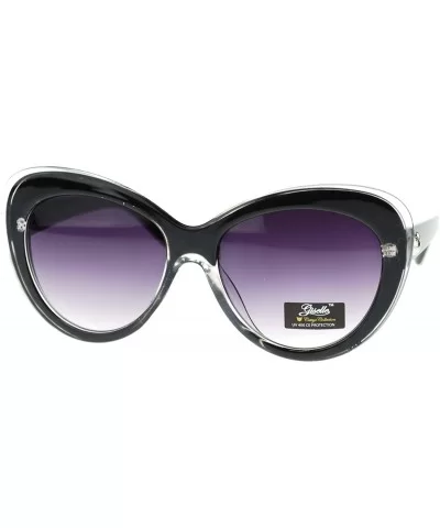 Womens Thick Plastic Cat Eye Designer Fashion Sunglasses - Black - CY11P94CC9V $12.58 Cat Eye