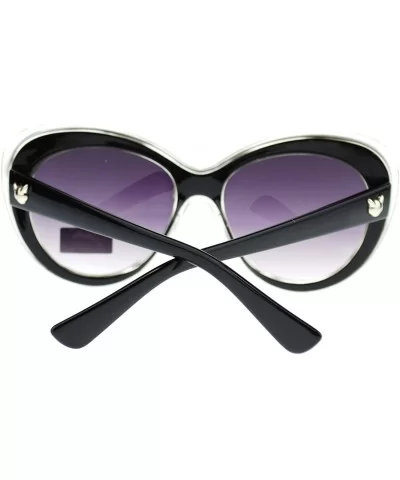 Womens Thick Plastic Cat Eye Designer Fashion Sunglasses - Black - CY11P94CC9V $12.58 Cat Eye