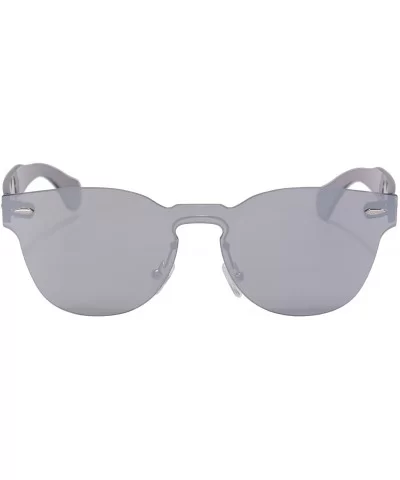 Women's UV400 Sunglasses One-piece Mirror Summer Glasses-S71002 - Silver - CB18QI37UWC $11.83 Butterfly