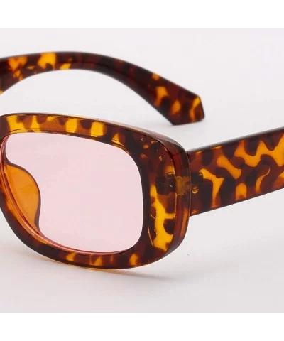 Men Rectangle Sunglasses Leopard Women Summer Ladies Sun Glasses Retro Square - Leopard With Pink - CC18STD5CXQ $12.73 Rectan...