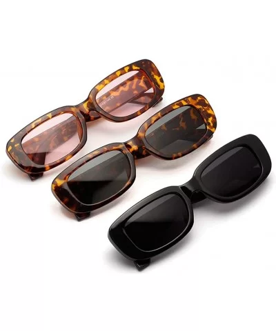 Men Rectangle Sunglasses Leopard Women Summer Ladies Sun Glasses Retro Square - Leopard With Pink - CC18STD5CXQ $12.73 Rectan...