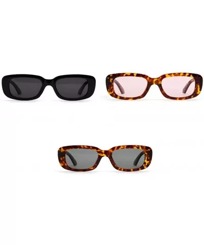 Men Rectangle Sunglasses Leopard Women Summer Ladies Sun Glasses Retro Square - Leopard With Pink - CC18STD5CXQ $12.73 Rectan...