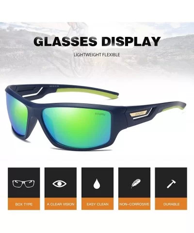 Polarized Driving Sunglasses TR90 Unbreakable Frame for Men Women Running Cycling FDA Approved - Green - CU18LW0N59H $26.88 R...