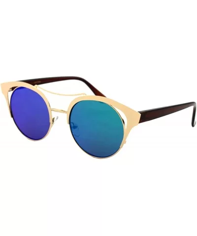 Stinga" - Modern Celebrity Design Geometric Fashion Sunglasses - Gold/Green/Brown - CF12NAHBR83 $13.61 Rectangular