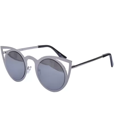 Metal Cat Eye Sunglasses - Silver - C4199QD80UW $20.91 Cat Eye
