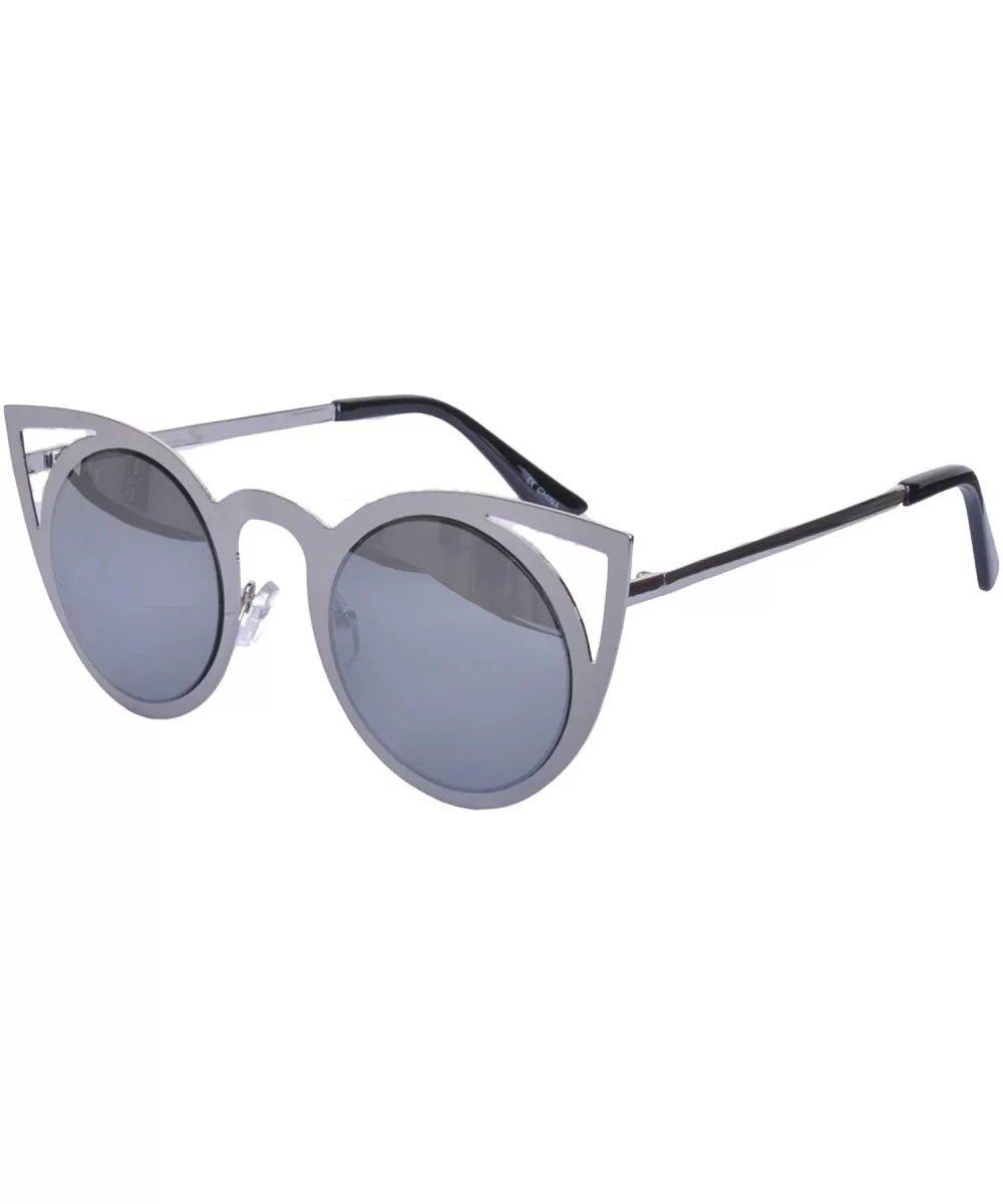 Metal Cat Eye Sunglasses - Silver - C4199QD80UW $20.91 Cat Eye