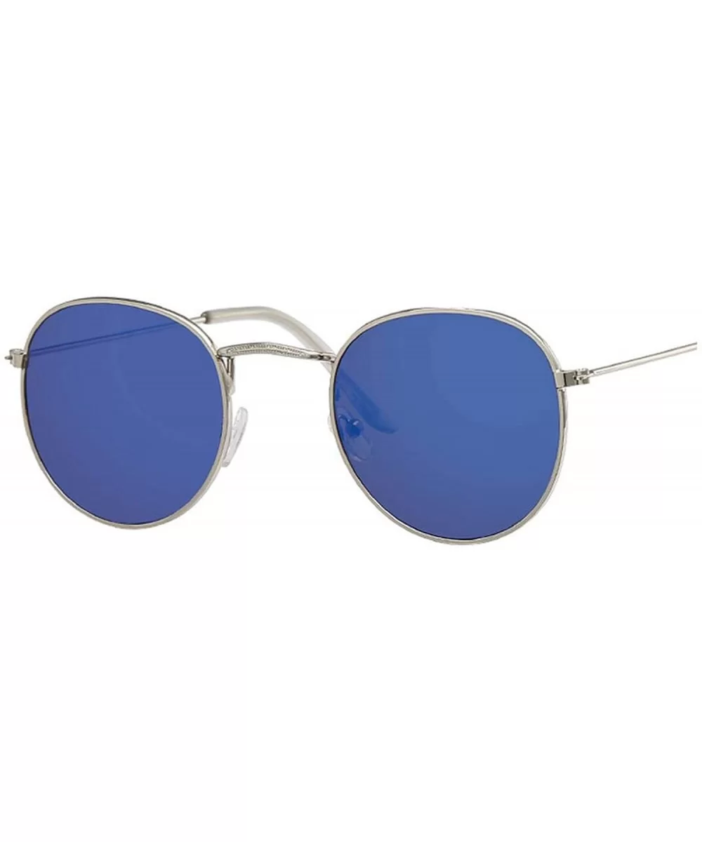 Vintage Oval Sunglasses Women Retro Clear Lens Eyewear Round Sun Glasses Oculos De Sol - Silver Blue - CT19858X0DE $43.96 Round