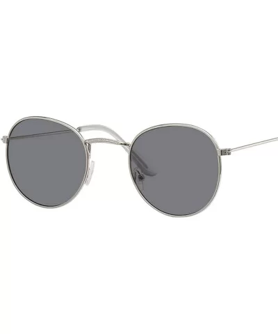 Vintage Oval Sunglasses Women Retro Clear Lens Eyewear Round Sun Glasses Oculos De Sol - Silver Blue - CT19858X0DE $43.96 Round