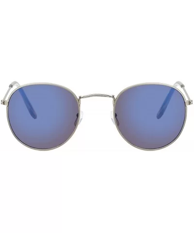 Vintage Oval Sunglasses Women Retro Clear Lens Eyewear Round Sun Glasses Oculos De Sol - Silver Blue - CT19858X0DE $43.96 Round