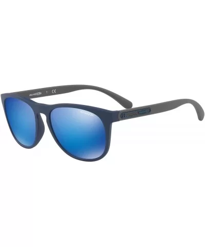 Men's An4245 Hardflip Square Sunglasses - Matte Blue/Green Mirror Light Blue - CM180D5MGY7 $67.07 Square