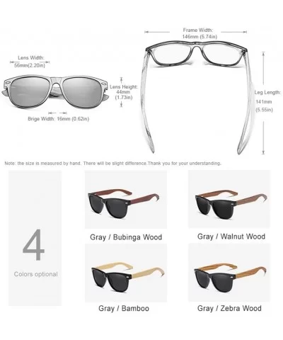 Gray Lens Sunglasses Polarized Square Vintage Sun Glasses for Women - Gray Walnut Wood - CS194OK2OOW $52.14 Rimless