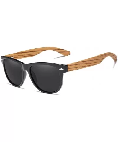 Gray Lens Sunglasses Polarized Square Vintage Sun Glasses for Women - Gray Walnut Wood - CS194OK2OOW $52.14 Rimless