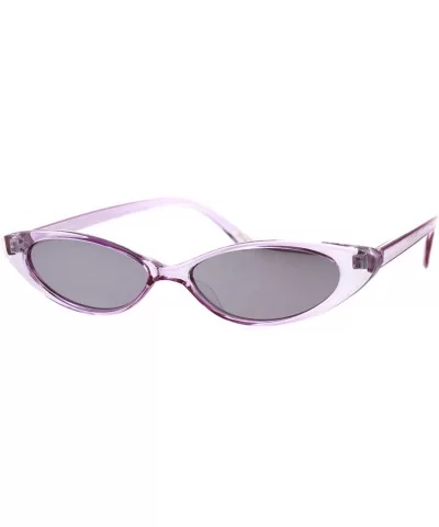Womens Trendy Skinny Sunglasses Wide Oval Frame Mirror Lens UV 400 - Purple - C018GO77AAX $12.62 Oval
