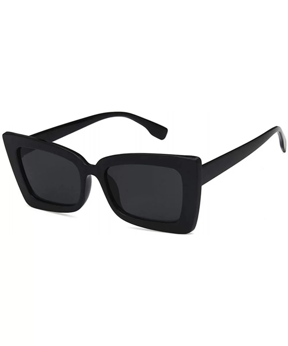 Women Sunglasses Fashion Bright Black Grey Drive Holiday Rectangle Non-Polarized UV400 - CP18RLTN0D2 $11.12 Rectangular