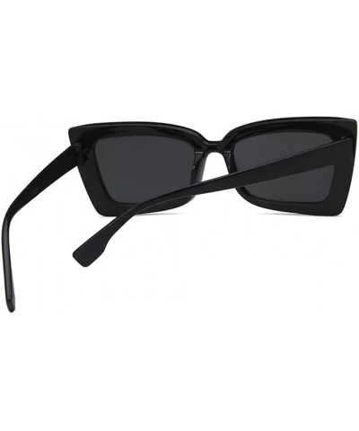 Women Sunglasses Fashion Bright Black Grey Drive Holiday Rectangle Non-Polarized UV400 - CP18RLTN0D2 $11.12 Rectangular