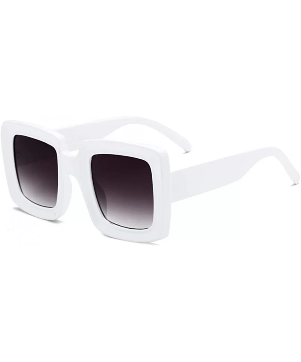 Square Oversized Sunglasses for Women Men Flat Top Fashion Shades - Wtyj100 White - CM18TTHE85Y $40.96 Square