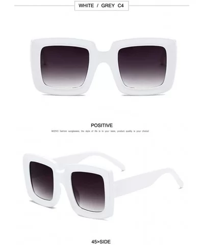 Square Oversized Sunglasses for Women Men Flat Top Fashion Shades - Wtyj100 White - CM18TTHE85Y $40.96 Square