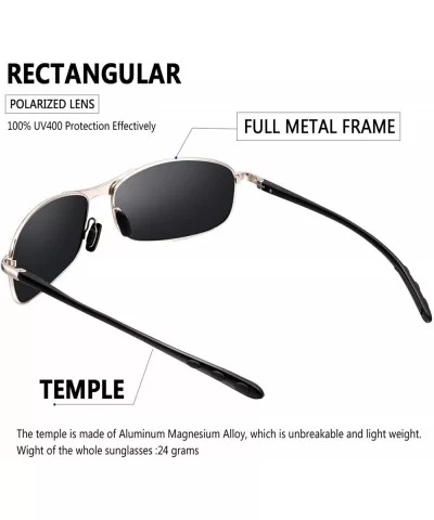 Rectangular Sport Polarized Sunglasses for Men - Mens Sunglasses Sports Metal Frame 100% UV protection 2268 - CD18UDG8GWY $29...