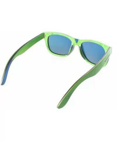 Wooden Sunglasses Skateboard Design - Shades That Float - Green - CR17Z73HGMO $97.04 Wayfarer