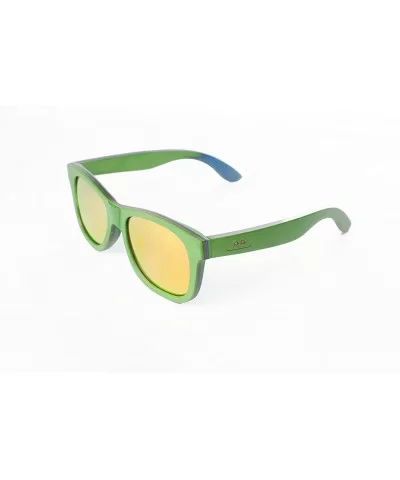 Wooden Sunglasses Skateboard Design - Shades That Float - Green - CR17Z73HGMO $97.04 Wayfarer