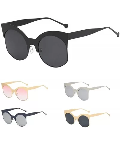 Womens Irregular Round Shape Rapper Sunglasses Vintage Retro Large Frame Fashion Eyewear Unisex - C - CP18TOYXSWR $8.56 Wrap