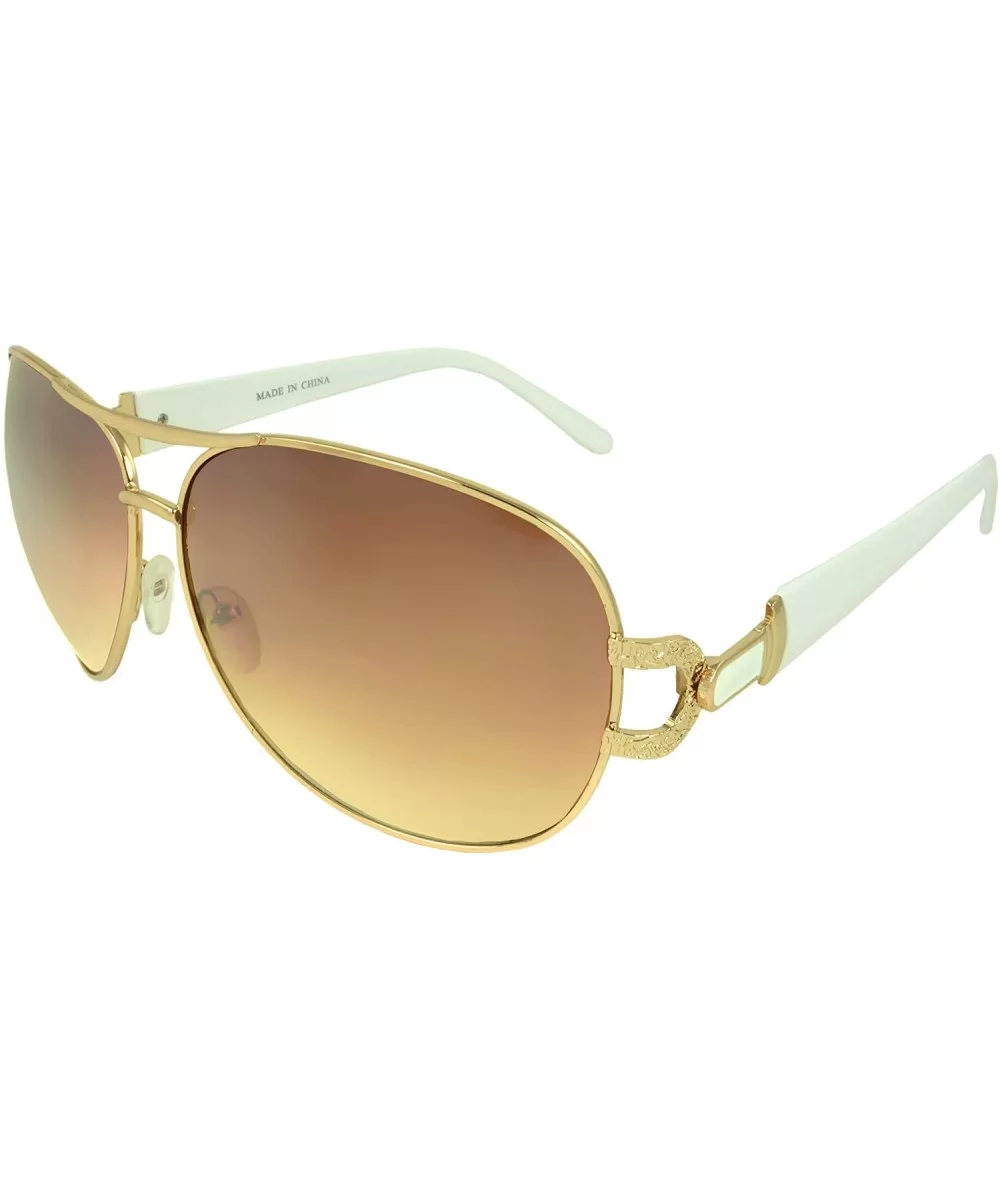 Berling Shield Fashion Retro Sunglasses Shades - Gold-white - C711JRVUCFN $10.44 Shield