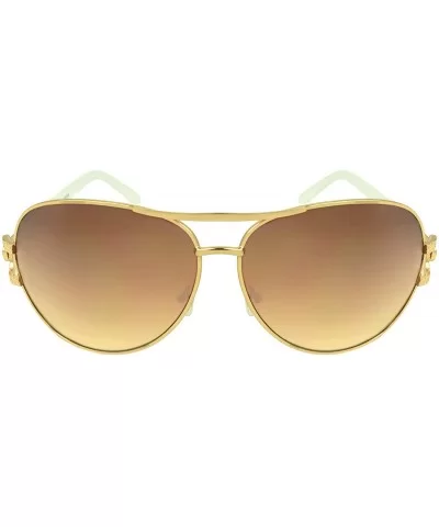 Berling Shield Fashion Retro Sunglasses Shades - Gold-white - C711JRVUCFN $10.44 Shield