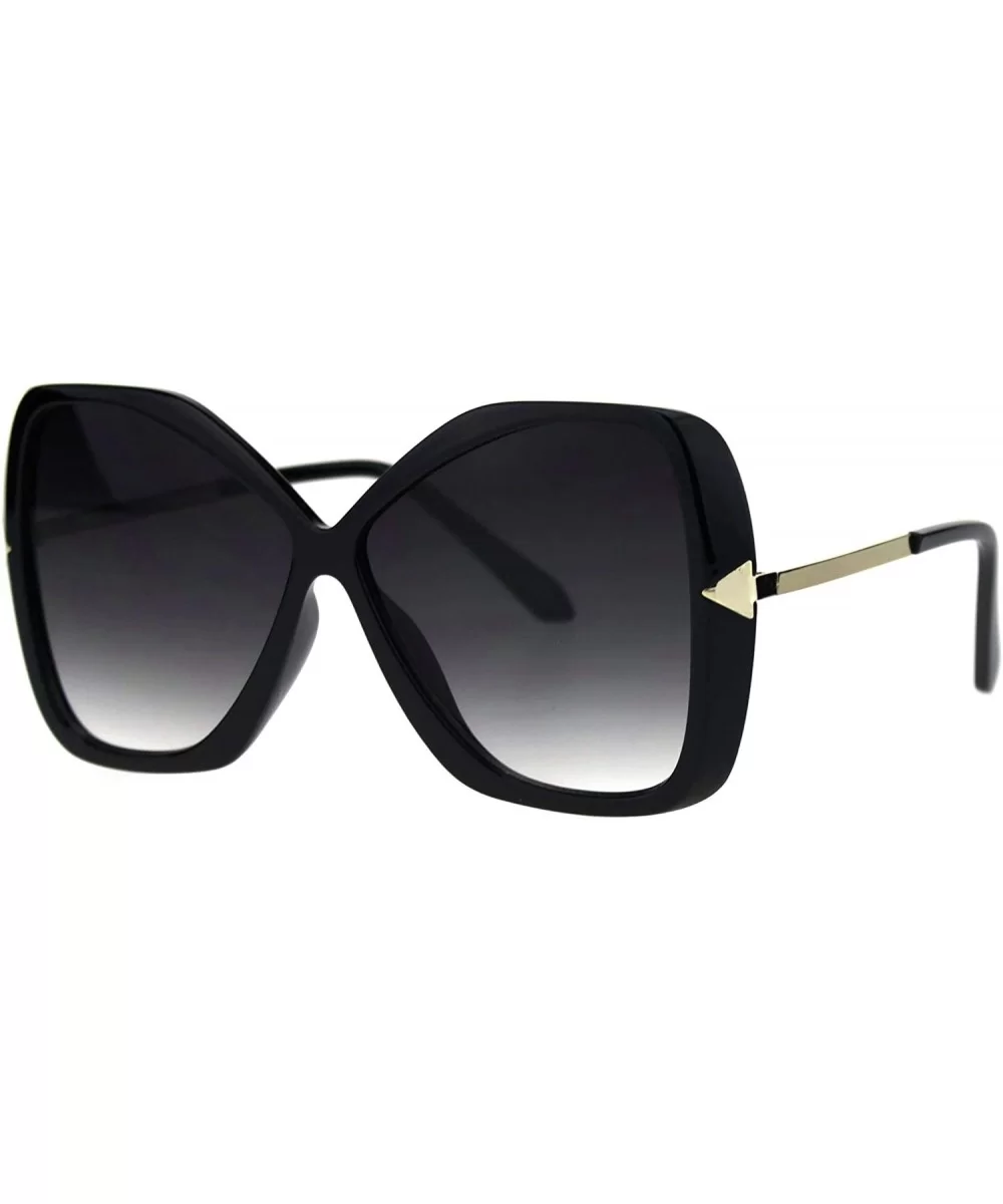 Oversized Fashion Sunglasses Womens Square Butterfly Arrow Frame UV 400 - Black (Smoke) - C418AT2GAAT $16.10 Butterfly