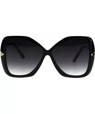 Oversized Fashion Sunglasses Womens Square Butterfly Arrow Frame UV 400 - Black (Smoke) - C418AT2GAAT $16.10 Butterfly