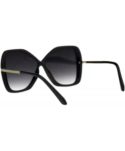 Oversized Fashion Sunglasses Womens Square Butterfly Arrow Frame UV 400 - Black (Smoke) - C418AT2GAAT $16.10 Butterfly