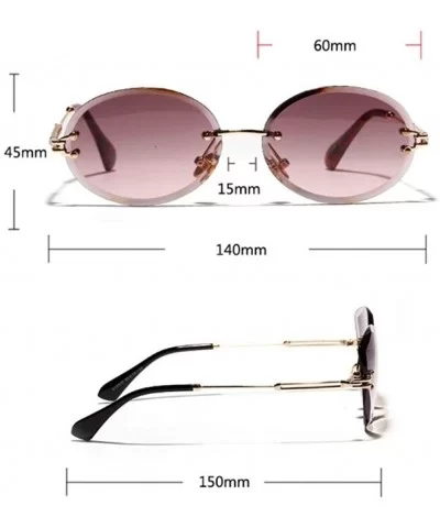 Rimless Sunglasses Fashion Trend Hot Pop Unisex Protection Eyewear Metal Legs Oval Shape Sun Glasses - 3 - C418TZZ4T08 $22.70...