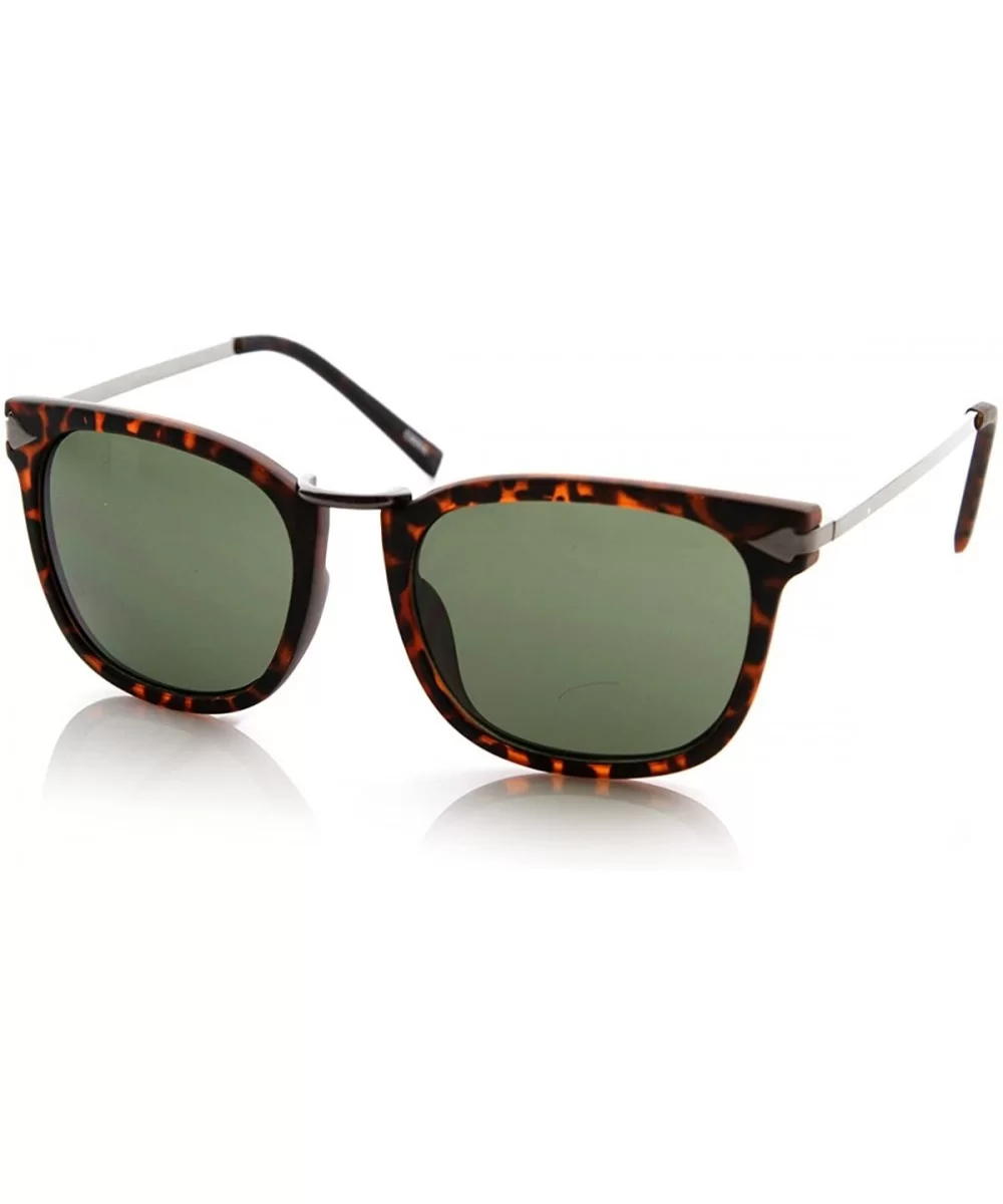 Designer Inspired Retro Fashion Round P-3 Frame Acetate Metal Frame - Matte Tortoise Green - CI119YAH92P $11.12 Round