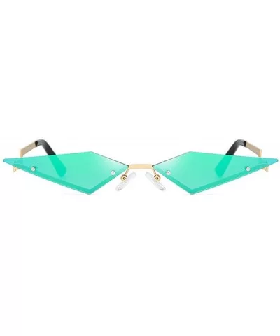 New Fashion Frameless Sunglasses Female Red Purple Sunglasses Irregular Polygon Party Sunglasses UV400 - Green - CO193UQXQAA ...