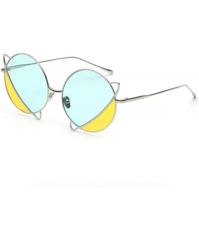 2020 New Vintage Colorful Lens Glasses Fashion Punk Sunglasses Silver Round Eyeglasses with Box UV400 - CJ1935K0K2Q $19.73 Round