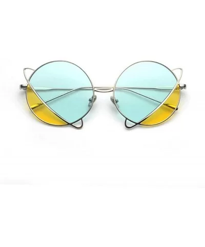 2020 New Vintage Colorful Lens Glasses Fashion Punk Sunglasses Silver Round Eyeglasses with Box UV400 - CJ1935K0K2Q $19.73 Round