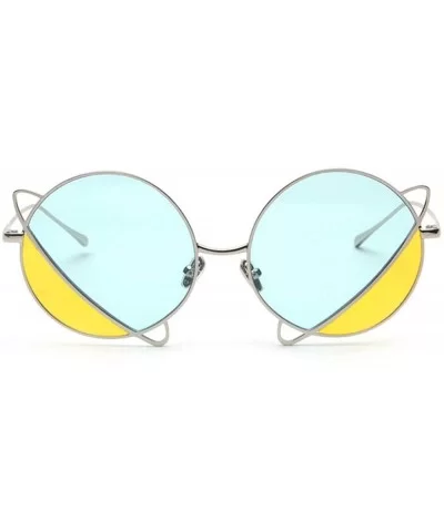 2020 New Vintage Colorful Lens Glasses Fashion Punk Sunglasses Silver Round Eyeglasses with Box UV400 - CJ1935K0K2Q $19.73 Round